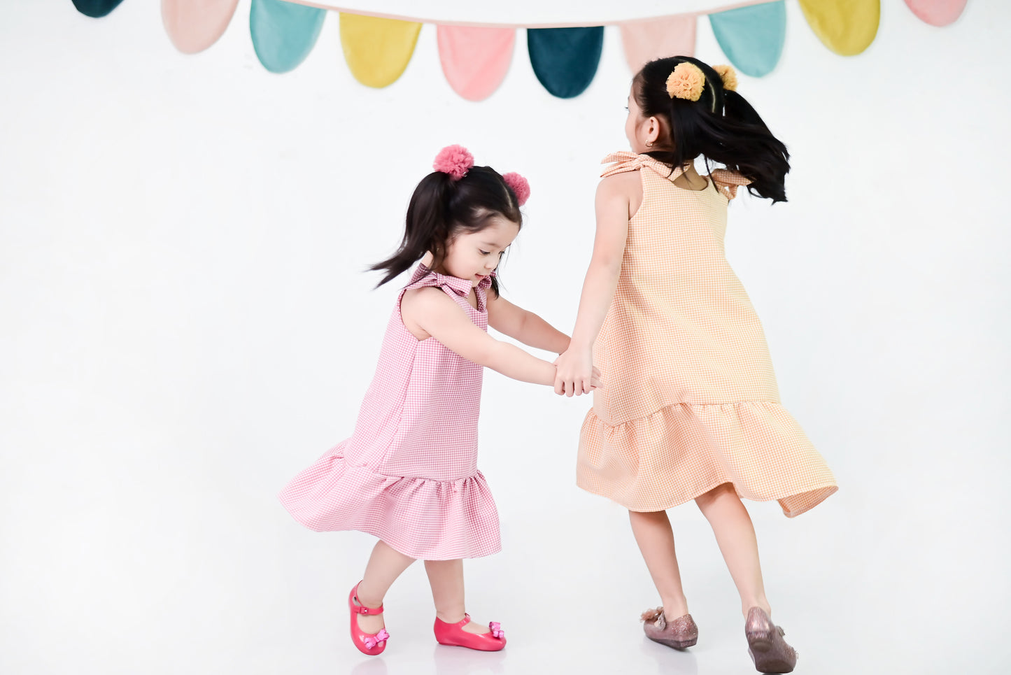 Poppy Dress in Yellow-Orange Gingham